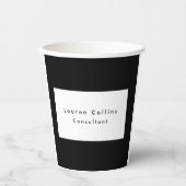 Eenvoudige zwarte rand Witte minimalistische moder Papieren Bekers (Voorkant)