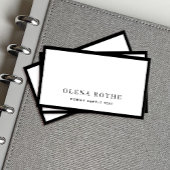 Eenvoudige zwarte rand, witte rand contactkaartje