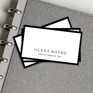 Eenvoudige zwarte rand, witte rand contactkaartje