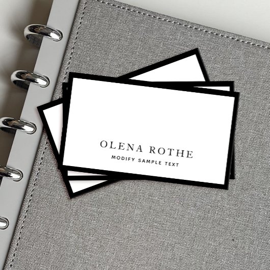 Eenvoudige zwarte rand, witte rand contactkaartje