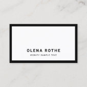 Eenvoudige zwarte rand, witte rand contactkaartje (Voorkant)