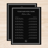 Eenvoudige Zwarte Randlijst Restaurant Cafe Afhaal Flyer