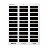 Eenvoudige zwarte retouradres-labels etiket (Full Sheet)