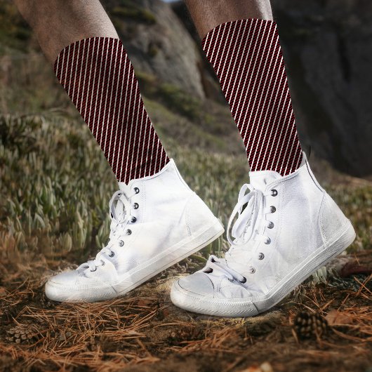 Eenvoudige zwarte rode strepen, patroon Abstract,  Sokken