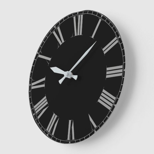 Eenvoudige zwarte romangetallen grote klok (Hoek)