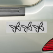Eenvoudige zwarte rondvlieger bumpersticker (Op auto)
