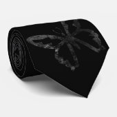 Eenvoudige zwarte rondvlieger stropdas (Opgerold)