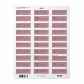 Eenvoudige zwarte Roos roze monogram namen Etiket (Full Sheet)