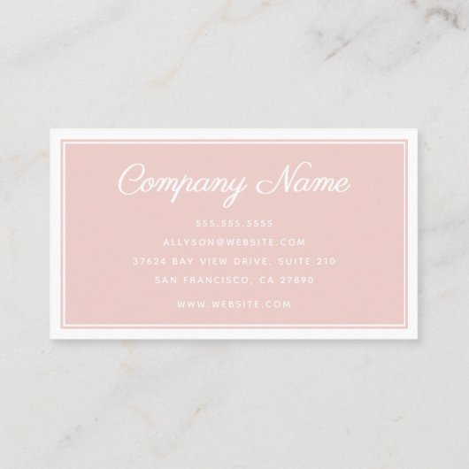 Eenvoudige zwarte roze visitekaartje (Achterkant)