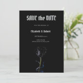 Eenvoudige Zwarte Rozen Gotische Bewaar De Datum Save The Date (Staand voorkant)