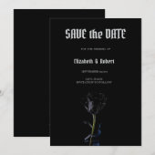 Eenvoudige Zwarte Rozen Gotische Bewaar De Datum Save The Date (Voorkant / Achterkant)