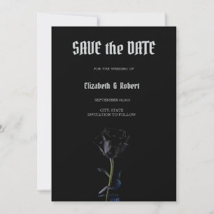 Eenvoudige Zwarte Rozen Gotische Bewaar De Datum Save The Date
