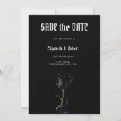 Eenvoudige Zwarte Rozen Gotische Datum Bewaren Save The Date (Voorkant)