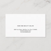 Eenvoudige zwarte schaar-haarlijst visitekaartje (Achterkant)