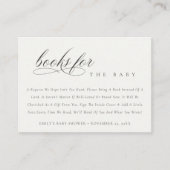 Eenvoudige zwarte Script-boeken voor Baby shower Informatiekaartje (Voorkant)