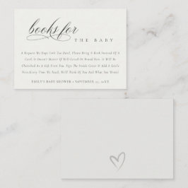 Eenvoudige zwarte Script-boeken voor Baby shower Informatiekaartje