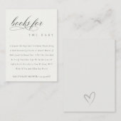 Eenvoudige zwarte Script-boeken voor Baby shower Informatiekaartje (Voorkant / Achterkant)