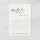 Eenvoudige zwarte Script-boeken voor Baby shower Informatiekaartje (Voorkant)