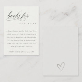 Eenvoudige zwarte Script-boeken voor Baby shower Informatiekaartje