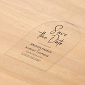 Eenvoudige Zwarte Script Save The Date Acryl Uitnodigingen (Laagn)