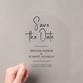 Eenvoudige Zwarte Script Save The Date Acryl Uitnodigingen (Insitu (Draagbaar))
