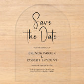 Eenvoudige Zwarte Script Save The Date Acryl Uitnodigingen (Voorkant)