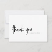Eenvoudige Zwarte Script Typografie Dankkaart Kaart (Voorkant)