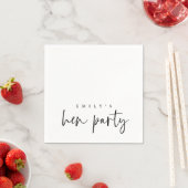 Eenvoudige zwarte scriptnaam Hen Party Napkins Servet (Insitu)
