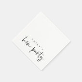 Eenvoudige zwarte scriptnaam Hen Party Napkins Servet (Hoek)