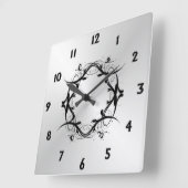 Eenvoudige zwarte scroller met zilver vierkante klok (Hoek)