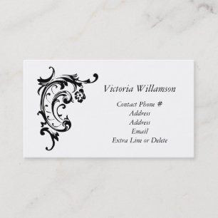 Eenvoudige zwarte scrollornament Professional Visitekaartje