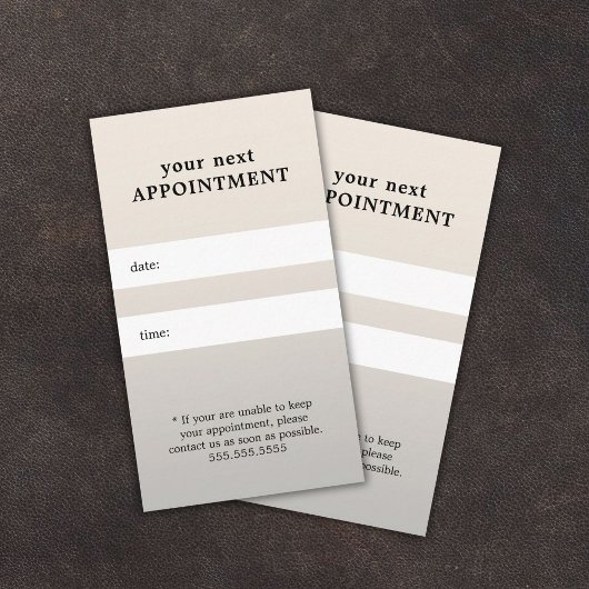 Eenvoudige zwarte Silver Beauty-benoeming Afsprakenkaartje