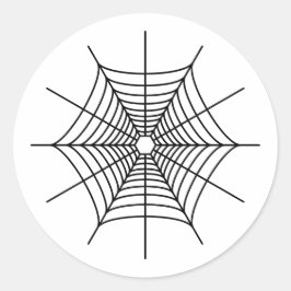 Eenvoudige Zwarte Spinnenweb Vorm Halloween Ronde Sticker