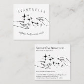 Eenvoudige zwarte sterren energie handen Reiki the Vierkante Visitekaartje (Voorkant / Achterkant)