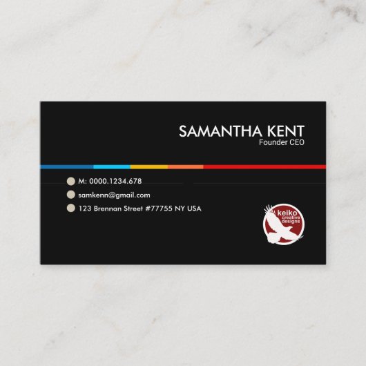 Eenvoudige zwarte streep CEO-oprichter Visitekaartje (Voorkant)