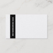 Eenvoudige zwarte streep op White Generic Visitekaartje (Achterkant)
