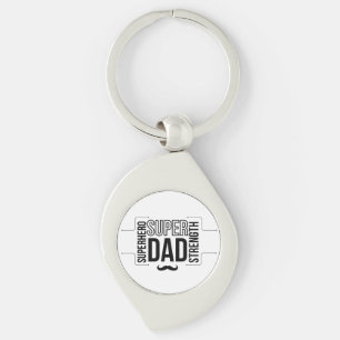 Eenvoudige zwarte Super Pa Metal Sleutelhanger