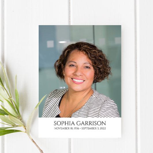 Eenvoudige zwarte tekst Begrafenisgebed Kaart met 