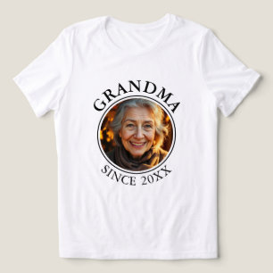 Eenvoudige zwarte tekst en foto oma sinds Tri-Blend shirt