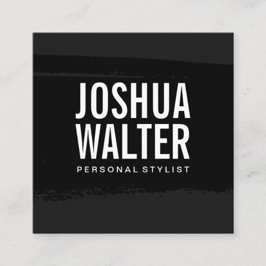 Eenvoudige zwarte tekst geborsteld vierkante visitekaartje (Voorkant)