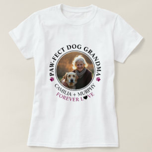 Eenvoudige Zwarte Tekst Grappige Hond Oma Foto T-shirt
