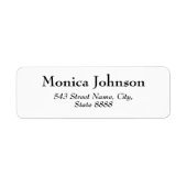 Eenvoudige zwarte tekst in elegant wit aanpassen etiket (Voorkant)