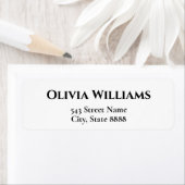 Eenvoudige zwarte tekst in elegant wit aanpassen etiket (Insitu)