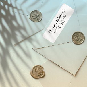 Eenvoudige zwarte tekst in elegant wit aanpassen etiket