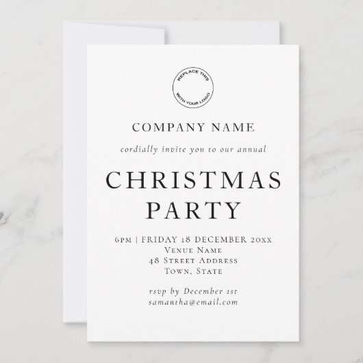 Eenvoudige zwarte tekst voor bedrijven — witte ker kaart (Voorkant)