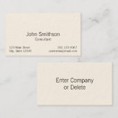 Eenvoudige zwarte-tekstSjabloon Visitekaartje (Voorkant / Achterkant)