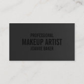 Eenvoudige zwarte textuur elegant make-up kunstena visitekaartje (Voorkant)