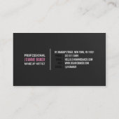 Eenvoudige zwarte textuur elegante make-up artist  visitekaartje (Achterkant)