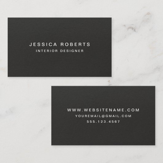 Eenvoudige zwarte textuur Professional Visitekaartje (Voorkant / Achterkant)