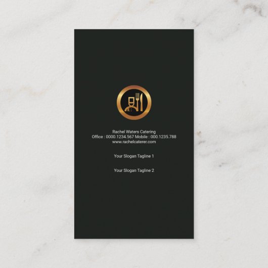 Eenvoudige zwarte Tuxedo Creative Waiter Catering Visitekaartje (Achterkant)